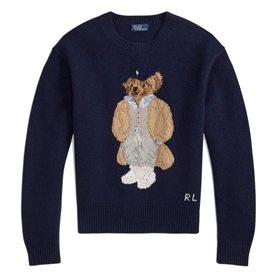 Polo Ralph Lauren Bear Wool-Cashmere-Blend Sweater, Hunter Navy